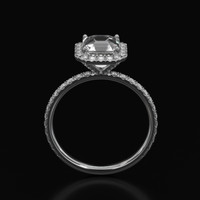 3.08 Ct. White Sapphire Ring, 14K White Gold 3
