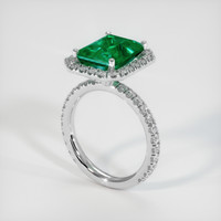 3.06 Ct. Emerald Ring, 18K White Gold 2