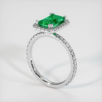 2.15 Ct. Emerald Ring, 18K White Gold 2