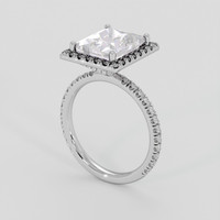 3.55 Ct. Pink Rose Quartz Ring, 18K White Gold 2