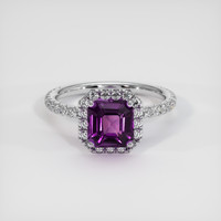 2.50 Ct. Sapphire Ring, 18K White Gold 1