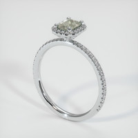 0.49 Ct. Greenish Yellow Sapphire Ring, 18K White Gold 2