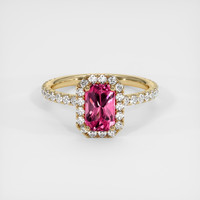 1.19 Ct. Pink Sapphire Ring, 14K Yellow Gold 1