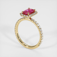 1.19 Ct. Pink Sapphire Ring, 14K Yellow Gold 2