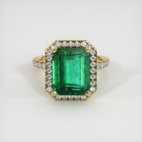 6.12 Ct. Emerald Ring, 18K Yellow Gold 1