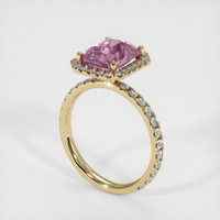 3.06 Ct. Purplish Pink Sapphire Ring, 18K Yellow Gold 2