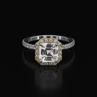 8.65 Ct. White Sapphire Ring, 14K Yellow & White 1