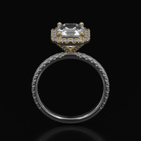 8.65 Ct. White Sapphire Ring, 14K Yellow & White 3