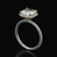 2.87 Ct. White Sapphire Ring, 18K Yellow & White 2