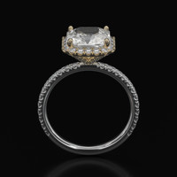 2.87 Ct. White Sapphire Ring, 18K Yellow & White 3