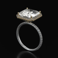 1.62 Ct. White Sapphire Ring, 18K Yellow & White 2