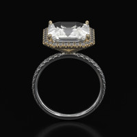 1.62 Ct. White Sapphire Ring, 18K Yellow & White 3
