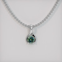 0.69 Ct. Bluish Green Sapphire Pendant, Platinum 950 1