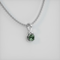 0.69 Ct. Bluish Green Sapphire Pendant, Platinum 950 2