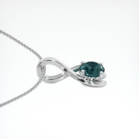 0.89 Ct. Bluish Green Sapphire Pendant, 14K White Gold 3