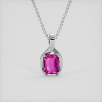 2.29 Ct. Pink Sapphire Pendant, 14K White Gold 1
