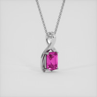 2.29 Ct. Pink Sapphire Pendant, 14K White Gold 2