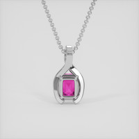 2.29 Ct. Pink Sapphire Pendant, 14K White Gold 4