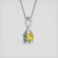 1.14 Ct. Yellow Sapphire Pendant, 14K White Gold 2