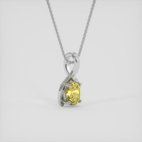 0.96 Ct. Yellow Sapphire Pendant, 14K White Gold 2