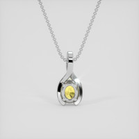 0.96 Ct. Yellow Sapphire Pendant, 14K White Gold 4