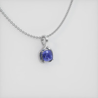 1.73 Ct. Blue Sapphire Pendant, 18K White Gold 2