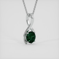2.03 Ct. Bluish Green Sapphire Pendant, 18K White Gold 2