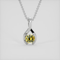 1.14 Ct. Yellow Sapphire Pendant, 18K White Gold 1