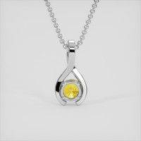 1.14 Ct. Yellow Sapphire Pendant, 18K White Gold 4