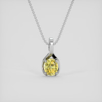 0.96 Ct. Yellow Sapphire Pendant, 18K White Gold 1