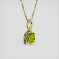 2.67 Ct. Yellowish Green Peridot Pendant, 14K Yellow Gold 2