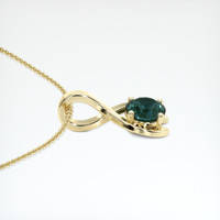 0.89 Ct. Bluish Green Sapphire Pendant, 14K Yellow Gold 3