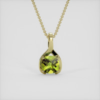 2.67 Ct. Yellowish Green Peridot Pendant, 18K Yellow Gold 1