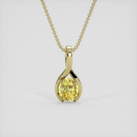 0.96 Ct. Yellow Sapphire Pendant, 18K Yellow Gold 1