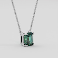 1.03 Ct. Bluish Green Sapphire Necklace, 10K White Gold 2