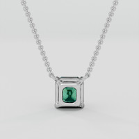 1.03 Ct. Bluish Green Sapphire Necklace, 10K White Gold 4