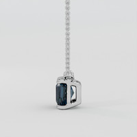 1.27 Ct. Greenish Blue Sapphire Necklace, 10K White Gold 3