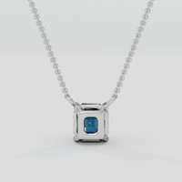 1.27 Ct. Greenish Blue Sapphire Necklace, 10K White Gold 4