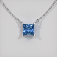 0.44 Ct. Sapphire Necklace, 14K White Gold 1