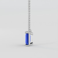 2.00 Ct. Blue Sapphire Necklace, 14K White Gold 3