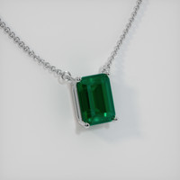 1.61 Ct. Emerald  Necklace - 18K White Gold