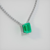 0.57 Ct. Emerald Necklace, 18K White Gold 2
