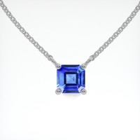 0.65 Ct. Sapphire Necklace, 18K White Gold 1