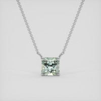 1.10 Ct. Bluish Green Sapphire Necklace, 18K White Gold 1