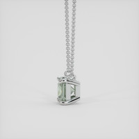 1.10 Ct. Bluish Green Sapphire Necklace, 18K White Gold 3