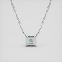 1.10 Ct. Bluish Green Sapphire Necklace, 18K White Gold 4