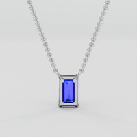 2.00 Ct. Blue Sapphire Necklace, 18K White Gold 4