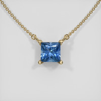 0.44 Ct. Sapphire Necklace, 14K Yellow Gold 1