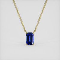 0.71 Ct. Blue Sapphire Necklace, 14K Yellow Gold 1