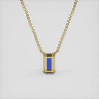 0.71 Ct. Blue Sapphire Necklace, 14K Yellow Gold 4